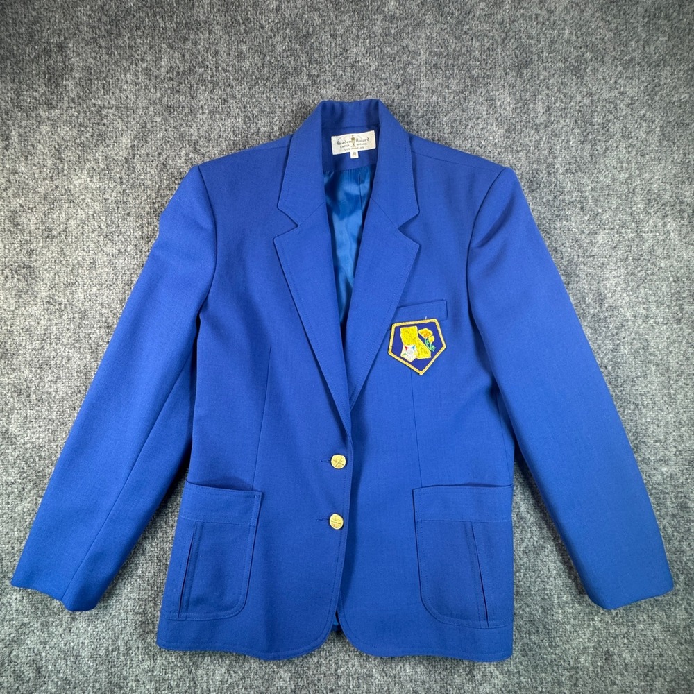 Academy Award Vintage Blazer Womens 10 Rare Hollywood Blue California Poppy